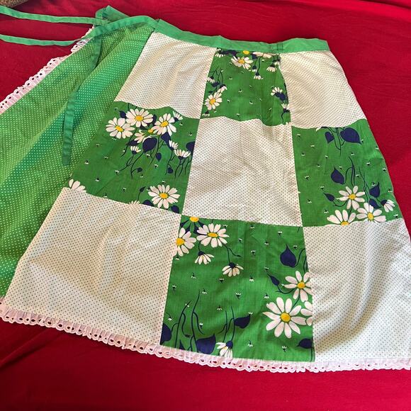 Vintage 70s patchwork wrap skirt midi reversible daisy boho prairie cottage core - Picture 5 of 9